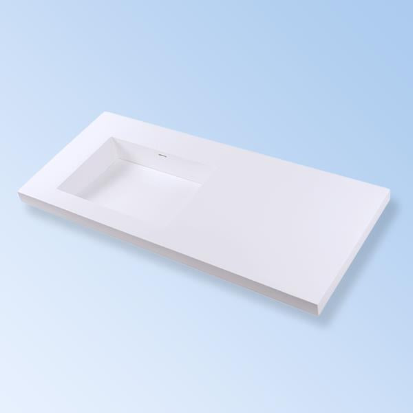 Lacava - Kubista Vanity-Top Bathroom Sink Made Of Solid Surface, With An Overflow And Decorative Drain Cover
