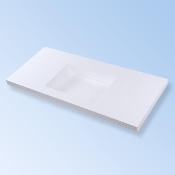 Lacava - Kubista Vanity-Top Bathroom Sink Made Of Solid Surface, With An Overflow And Decorative Drain Cover