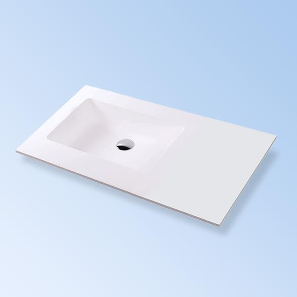 Lacava - Kubitop Vanity Top Solid Surface Bathroom Sink With Overflow