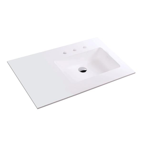 Lacava - Kubitop Vanity Top Solid Surface Bathroom Sink With Overflow