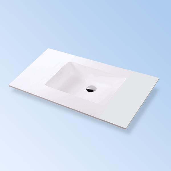 Lacava - Kubitop Vanity Top Solid Surface Bathroom Sink With Overflow