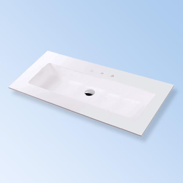 Lacava - Kubitop Vanity Top Solid Surface Bathroom Sink With Overflow
