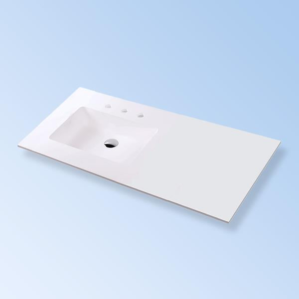 Lacava - Kubitop Vanity Top Solid Surface Bathroom Sink With Overflow