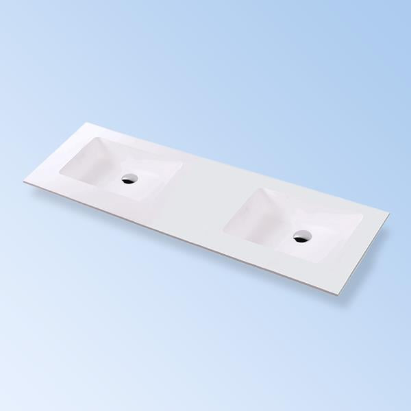 Lacava - Kubitop Vanity Top Solid Surface Bathroom Sink With Overflow