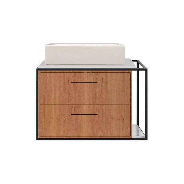 Lacava - Linea Cabinet Of Wall-Mount Under-Counter Vanity Lin-Vs-24L With Sink On The Left