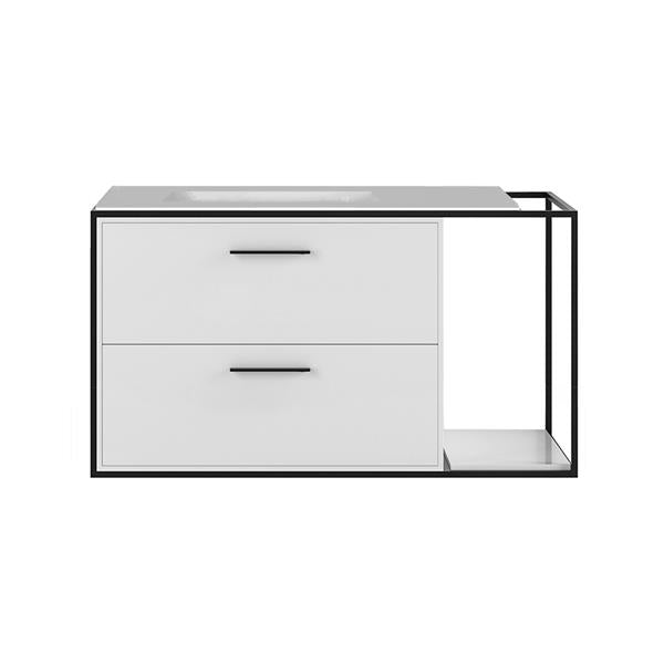 Lacava - Linea Cabinet Of Wall-Mount Under-Counter Vanity Lin-Un-36L With Sink On The Left