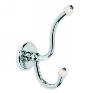 Lefroy Brooks - Classic Double Robe Hook With White Acorns
