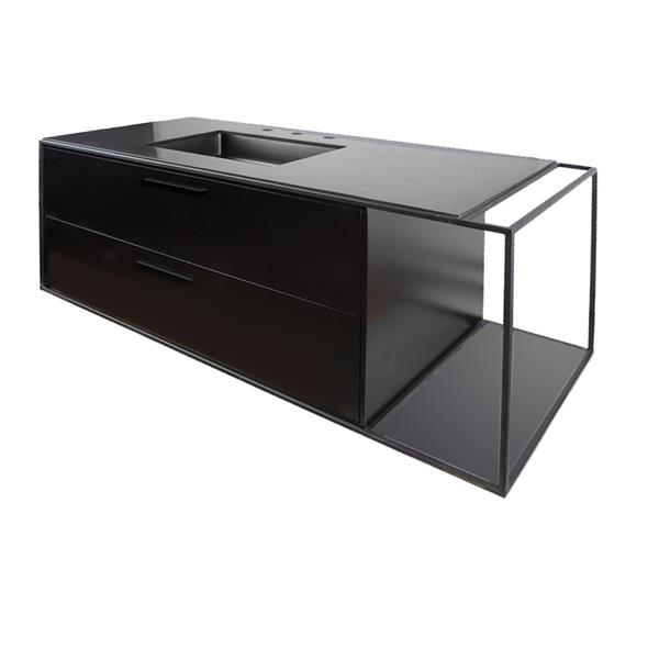 Lacava - Linea Cabinet Of Wall-Mount Under-Counter Vanity Lin-Un-48L With Sink On The Left