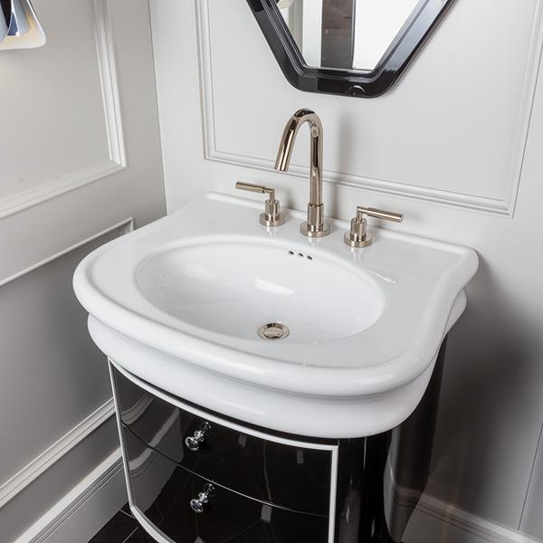 Lacava - Lirico Wall-Mount Under-Counter Vanity With Two Drawers. The Top Drawer Has U-Shape Notch For Plumbing