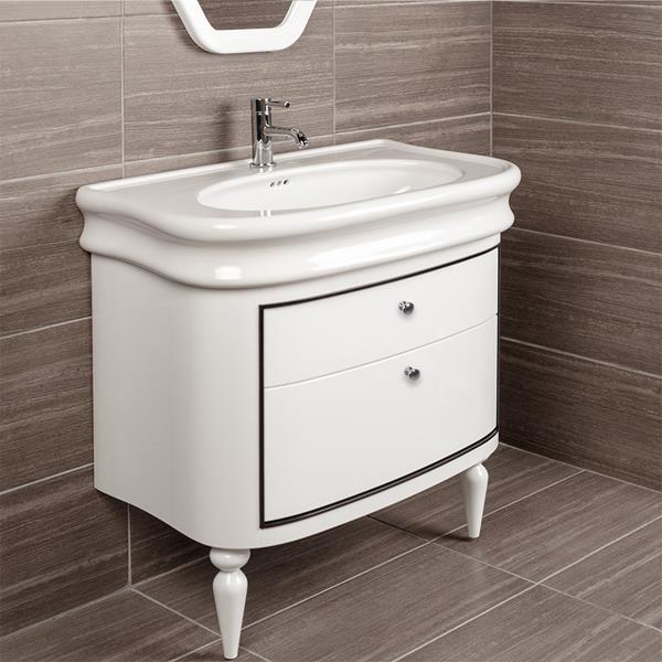 Lacava - Lirico Wall-Mount Under-Counter Vanity With Two Drawers. The Top Drawer Is With U-Shape Notch For Plumbing