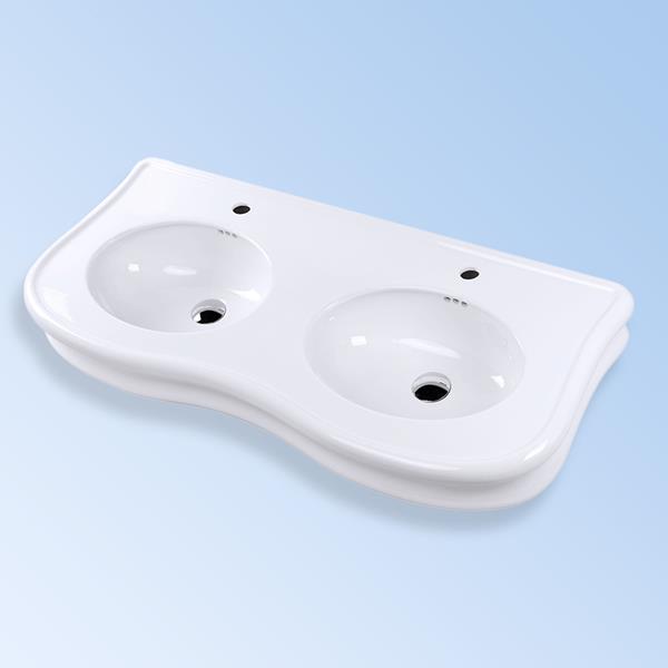 Lacava - Lirico Wall-Mount Or Vanity Top Double-Bowl Porcelain Bathroom Sink