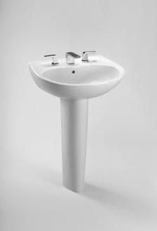 Toto - Supreme Oval Basin Bathroom Sink with CEFIONTECT for 8 Inch Center Faucets (Pedestal Not Included)