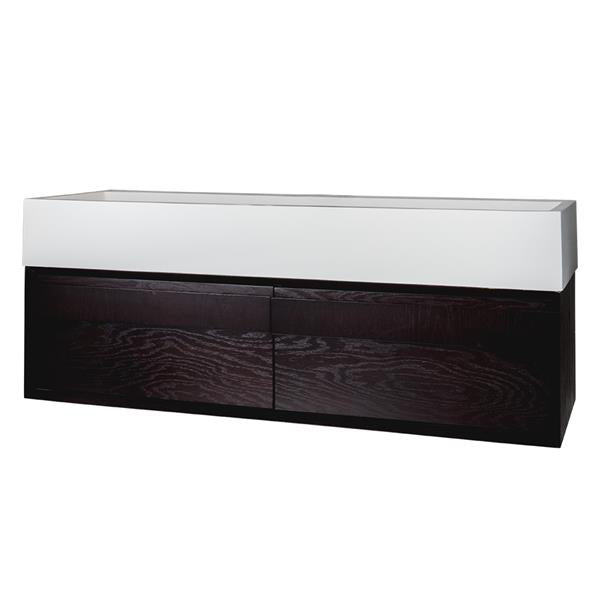 Lacava - Luce Wall-Mount Undercounter Vanity With Large Wood Pulls On Two Drawers