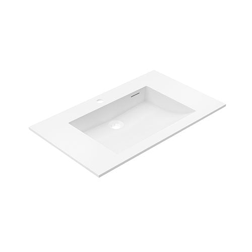 Fleurco - Luna Stak Uno Vanity/Countertop No Apron Square Sink White