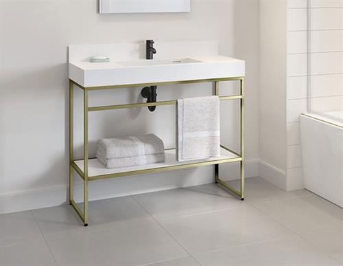 Fleurco - Luna Stak Trio Vanity Freestanding With Matte White Shelf