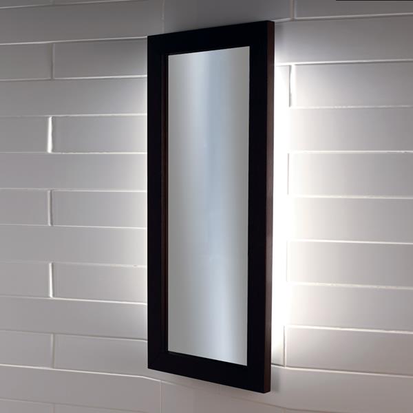 Lacava - Stile Wall-Mount Mirror In Metal Or Wooden Frame With Led Lights. W: 15 Inch, H: 34 Inch, D: 1 Inch.