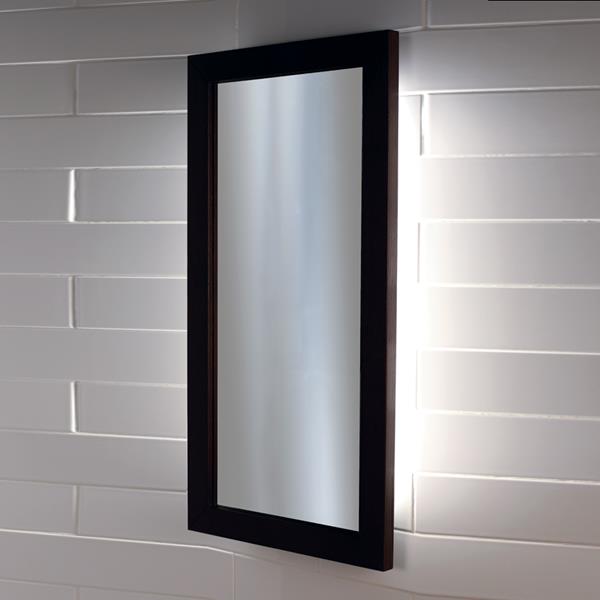 Lacava - Stile Wall-Mount Mirror In Metal Or Wooden Frame With Led Lights. W: 19 Inch, H: 34 Inch, D: 1 Inch.