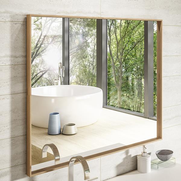 Lacava - Navi Wall-Mount Mirror In Wooden Or Metal Frame. W:41 Inch, H:34 Inch, D: 2 Inch.