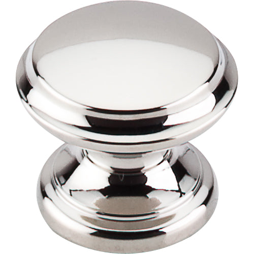 Top Knobs - Flat Top 1 3/8 Inch Diameter Round Knob - Polished Nickel
