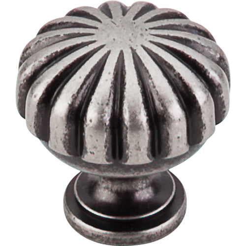 Top Knobs - Melon 1 1/4 Inch Diameter Round Knob - Pewter Antique