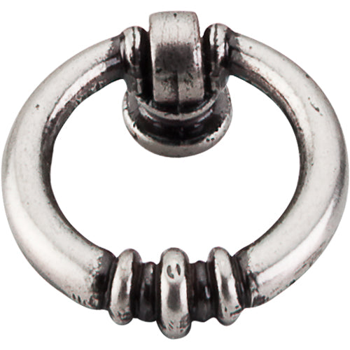 Top Knobs - Newton Ring 1 5/8 Inch Length Round Knob - Pewter Antique