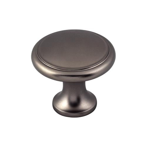 Top Knobs - Ringed 1 1/8 Inch Diameter Mushroom Knob - Ash Gray