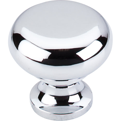 Top Knobs - Flat Faced 1 1/4 Inch Diameter Round Knob - Polished Chrome