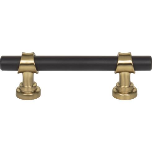 Top Knobs - Bit 3 Inch Center to Center Bar pull - Flat Black and Honey Bronze
