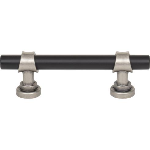 Top Knobs - Bit 3 Inch Center to Center Bar pull - Flat Black and Pewter Antique