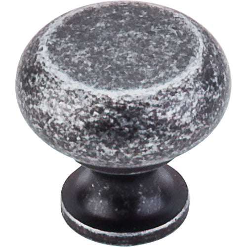 Top Knobs - Flat Faced 1 1/4 Inch Diameter Round Knob - Black Iron
