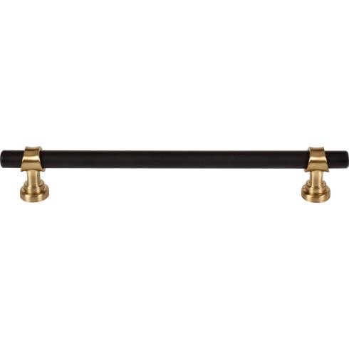 Top Knobs - Bit 7 9/16 Inch Center to Center Bar pull - Flat Black and Honey Bronze