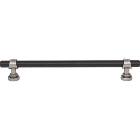 Top Knobs - Bit 7 9/16 Inch Center to Center Bar pull - Flat Black and Pewter Antique