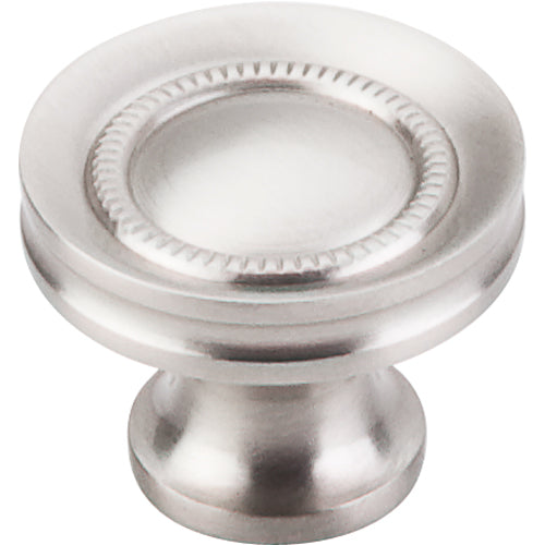 Top Knobs - Button Faced 1 1/4 Inch Diameter Round Knob - Brushed Satin Nickel