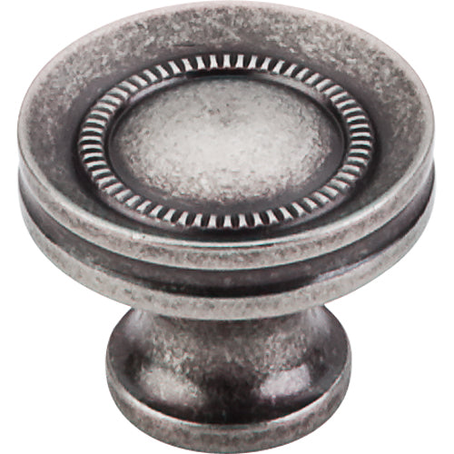 Top Knobs - Button Faced 1 1/4 Inch Diameter Round Knob - Pewter Antique