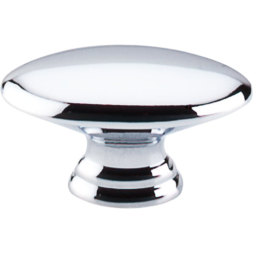 Top Knobs - Flat Oval 3/4 Inch Length Oval Knob - Polished Chrome