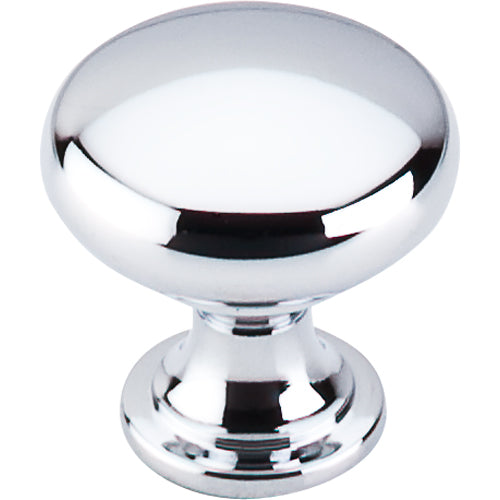 Top Knobs - Hollow Round 1 3/16 Inch Diameter Round Knob - Polished Chrome