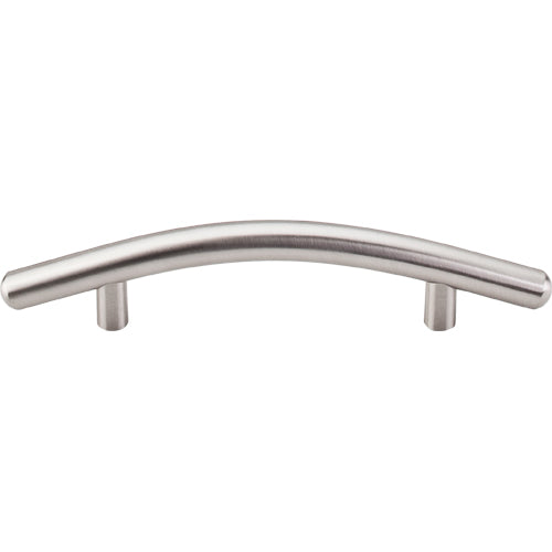 Top Knobs - Curved 3 3/4 Inch Center to Center Bar pull - Brushed Satin Nickel