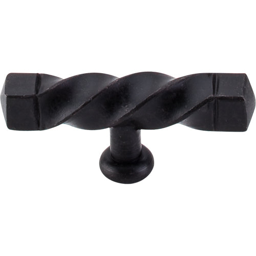 Top Knobs - Square Twist 3 3/16 Inch Length Bar Knob - Patina Black