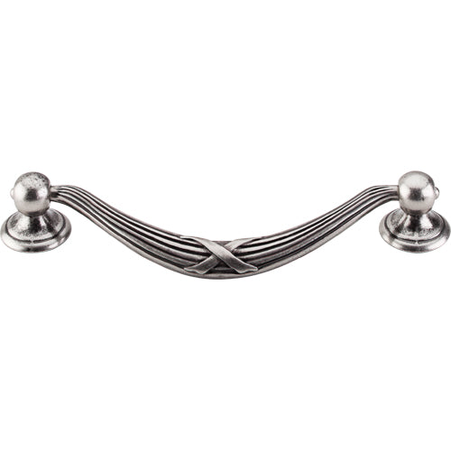 Top Knobs - Ribbon & Reed 5 1/16 Inch Center to Center Drop handle - Pewter Antique