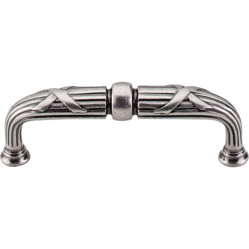 Top Knobs - Ribbon & Reed 3 3/4 Inch Center to Center Bar pull - Pewter Antique
