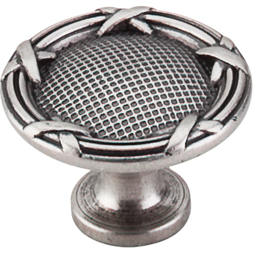 Top Knobs - Ribbon & Reed 1 1/4 Inch Diameter Round Knob - Pewter Antique