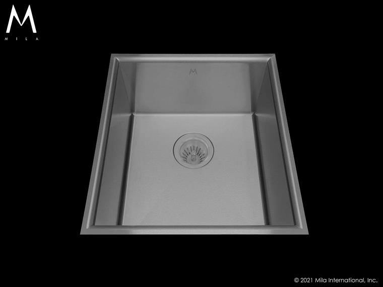 Mila - Arc Low Profile Single Bowl Flush-Mount - 16.5 X 18 Satin Brushed SS