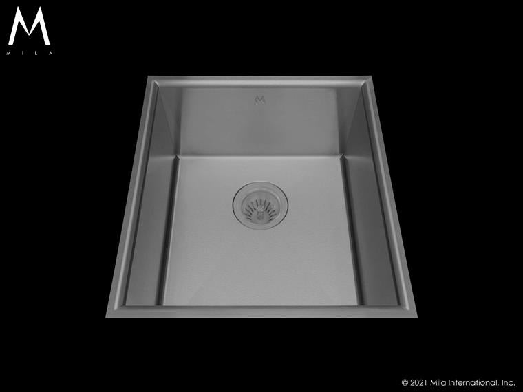 Mila - Arc Low Profile Single Bowl Flush-Mount - 20.5 X 18 Satin Brushed SS