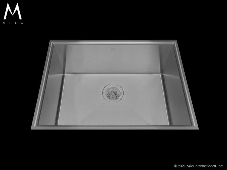 Mila - Arc Low Profile Single Bowl Flush-Mount - 24.5 X 18 Satin Brushed SS
