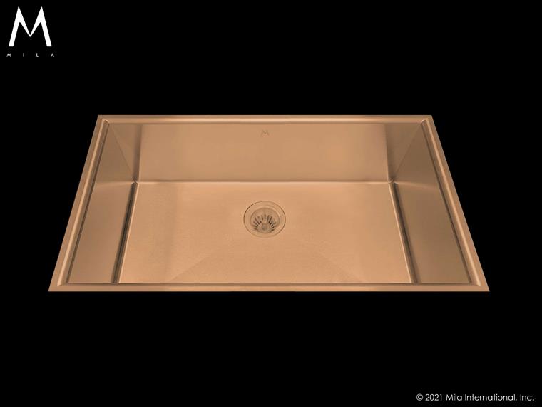 Mila - Arc Low Profile Single Bowl Flush-Mount - 32.5 X 18 Rose Gold