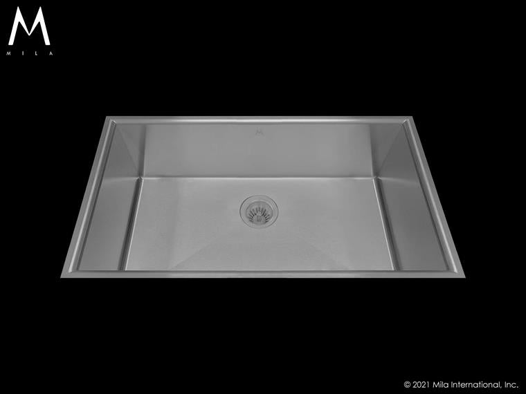 Mila - Arc Low Profile Single Bowl Flush-Mount - 32.5 X 18 Satin Brushed SS