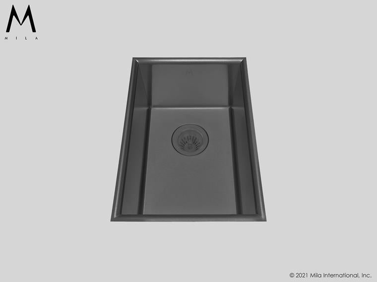 Mila - Crescent Low Profile Single Bowl Flush-Mount - 12 X 17.5 Graphite
