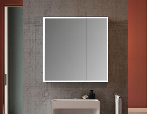 Fleurco - Luna Halo Lighted Medicine Cabinet Tri-View Flat