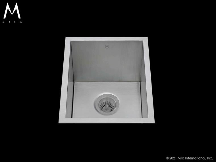 Mila - Atelier Entertainment Single Bowl Tri-Mount - 15 X 20 Satin Brushed SS