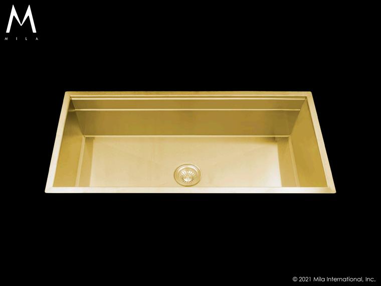Mila - Workstation Single Bowl Flush-Mount - 39 X 18.5 Gold